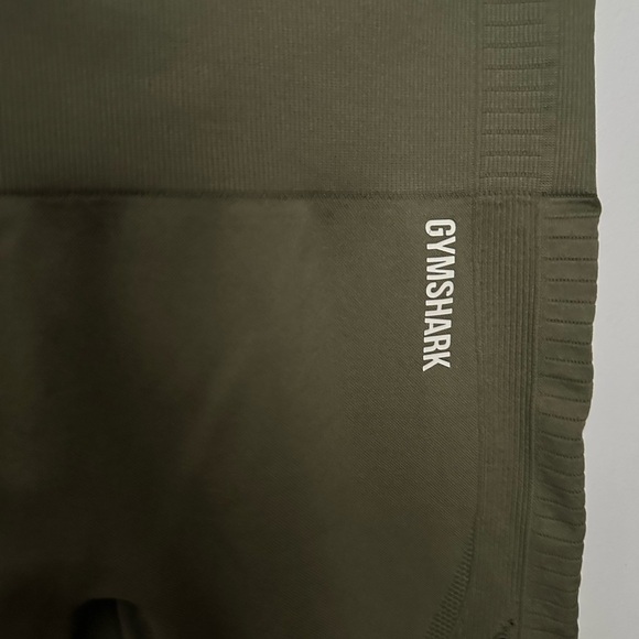 Gymshark Leggings Energy Seamless Cropped Leggings Olive Green Athletic Gym - Picture 6 of 13